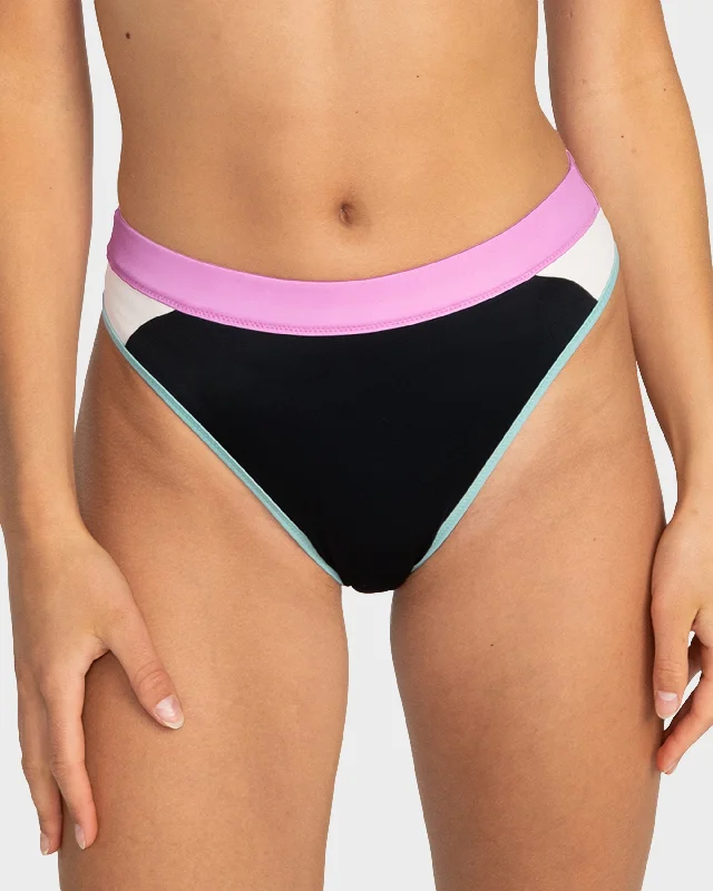 Women’s bikini bottoms thong textured glow -Womens Roxy Active Midwaist Bikini Bottom