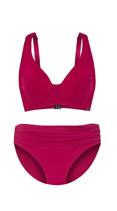 ladies bikini top fast mail -SOLD OUT - Contours Longline Top (F/G) & Ruched Front Pant (Fuchsia)