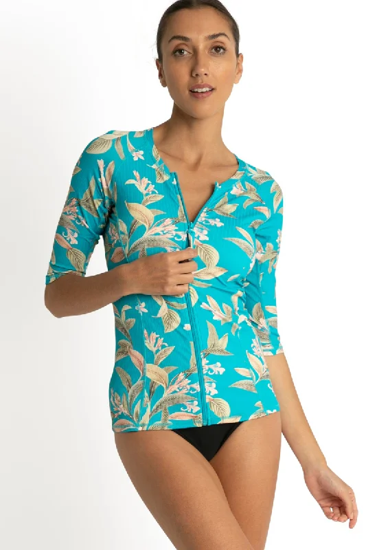 Women’s cover-up silk linen flair -Sunseeker Amalfi Long Sleeve Rash Vest