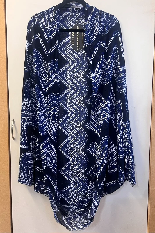 Women’s cover-up classic embossed chic -Here & There Kimono Navy