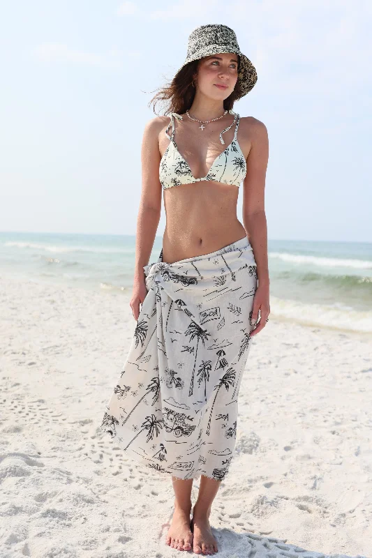 Women’s cover-up neon linen flair -Sarong in 30A Print