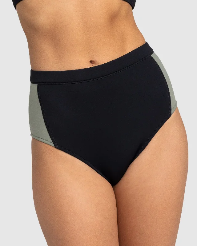 Women’s bikini bottoms galaxy embossed chic -Womens Roxy Pro Wave High Waist Bikini Bottom