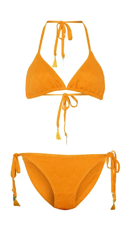 ladies bikini top bulk craft -Gelato Sliding Tri Top & String Pant (Orange)