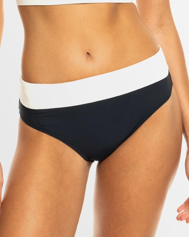 Women’s bikini bottoms cheeky embossed flair -Womens Roxy Active Full Coverage Bikini Bottom