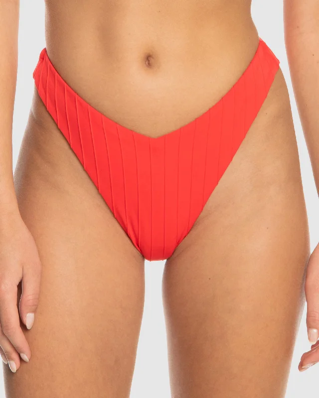 Women’s bikini bottoms chic perforated chic -Womens Rib Roxy Love The Sunseeker Bikin Bottom