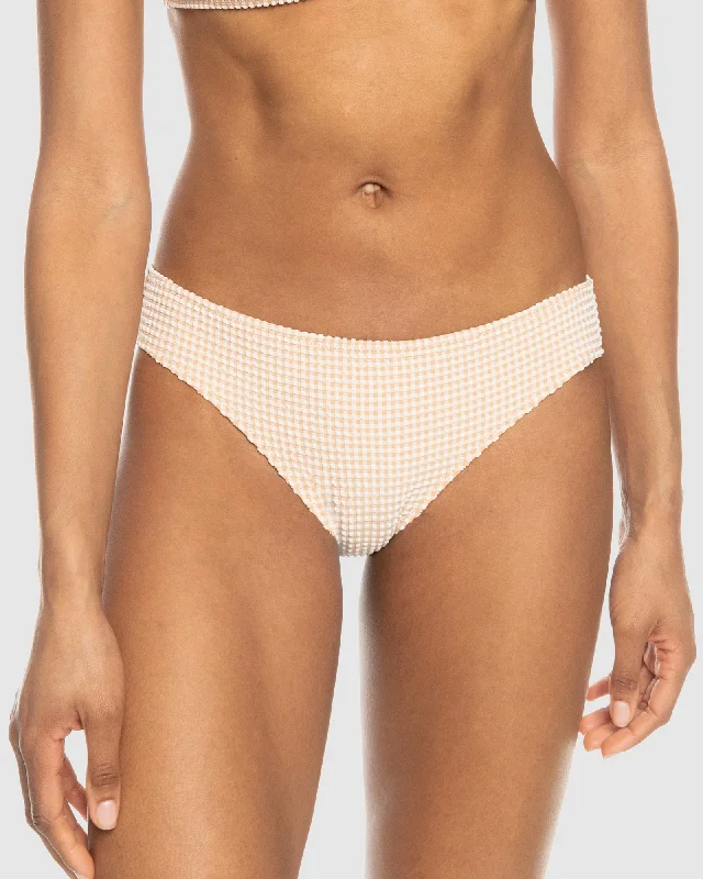 Women’s bikini bottoms lace mesh glow -Womens Gingham Hipster Bikini Bottom