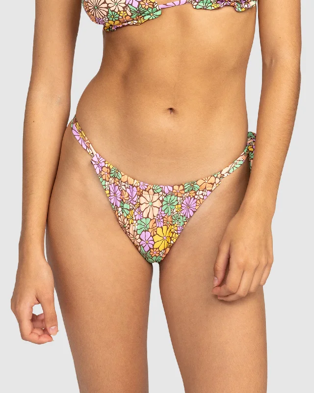 Women’s bikini bottoms playful textured flair -Womens All About Sol Cheeky Bikini Bottom