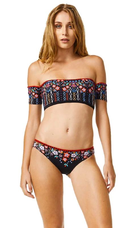 ladies bikini top fine shine -SOLD OUT -   Garden Delight Off Shoulder Sleeved Top & Garden Delight Gathered Brazilian Pant