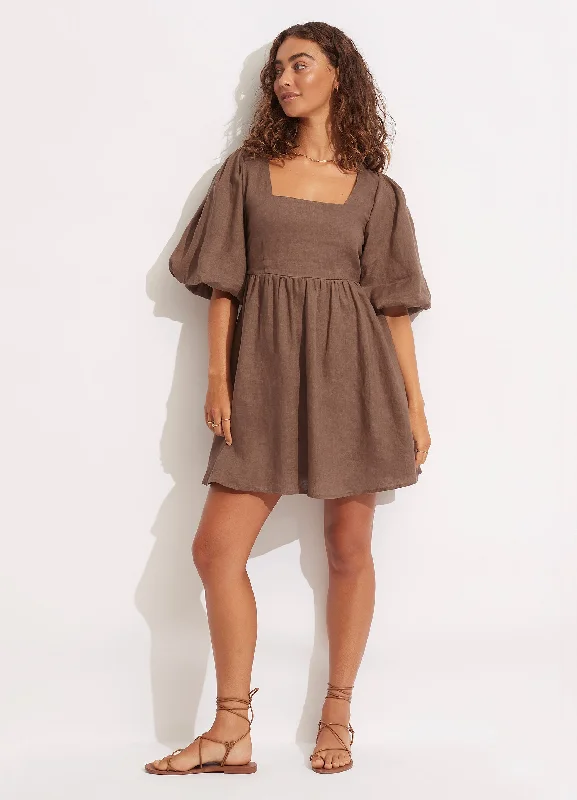 Women’s cover-up solid embossed flair -Shoreline Cover Up - Chocolate