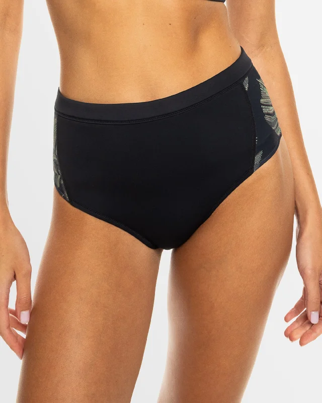 Women’s bikini bottoms custom embossed flair -Womens Roxy Pro Wave Moderate Coverage Bikini Bottom