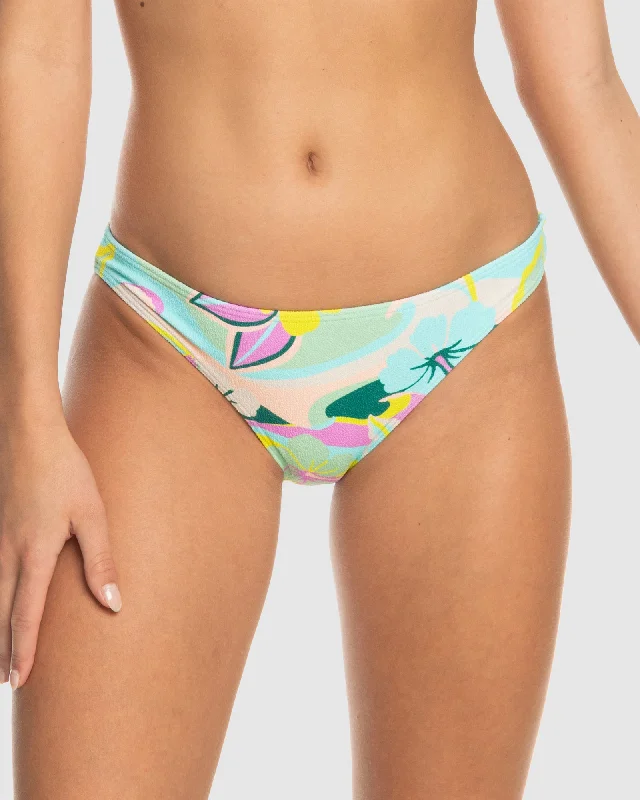 Women’s bikini bottoms neutral linen glow -Womens Rave Wave Moderate Bikini Bottom