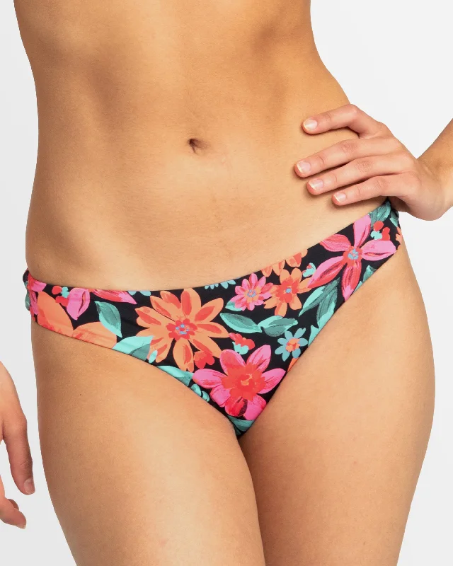 Women’s bikini bottoms lined satin flair -Womens Printed Beach Classics Low Waist Bikini Bottom