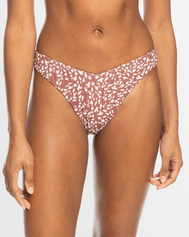 Women’s bikini bottoms gray mesh glow -Womens Pt Rib Roxy Love The Sunseeker Bikini Bottom