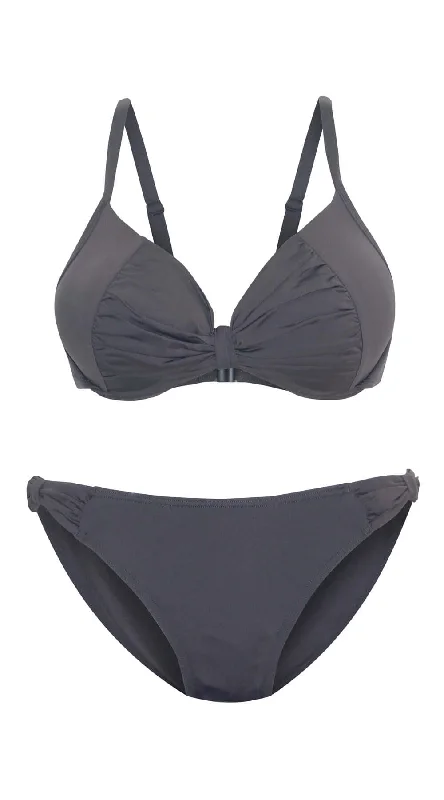 ladies bikini top fair cost -Bow  Dual Cup U/W Top (B/C, D/DD & E/F) & Bow Side Hipster (Mink)