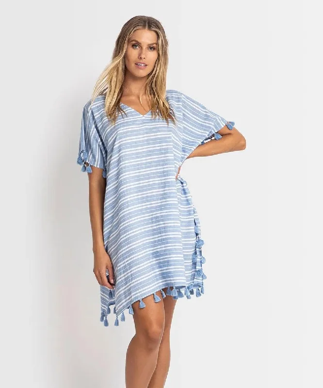 Women’s cover-up summer linen flair -Sunseeker SS91695 Nara Kaftan - Blue