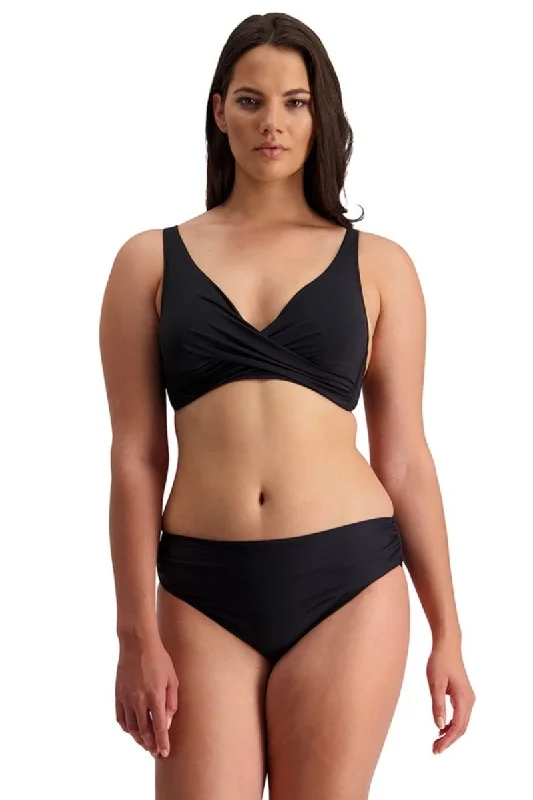 ladies bikini top boxy grid -Contours '24 U/W Wrap Top (F/G) & High Ruched Front Pant (Black)