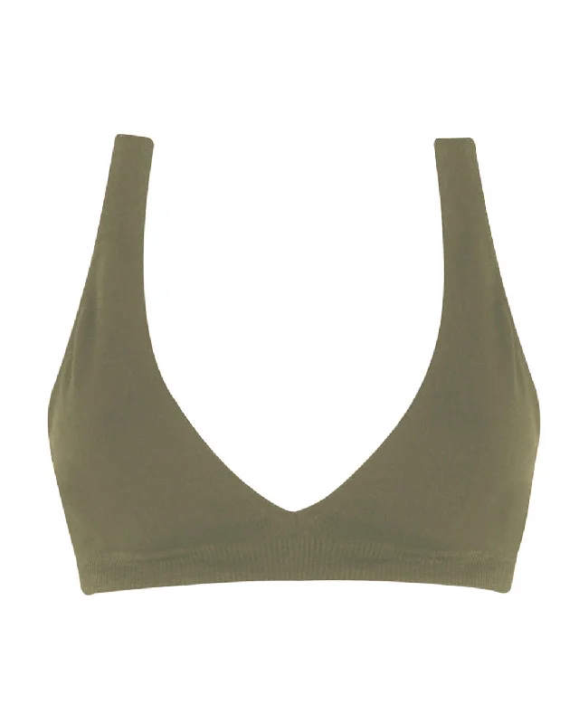 ladies bikini top bold flare -GRACEFUL Bikini Bra Top | Olive