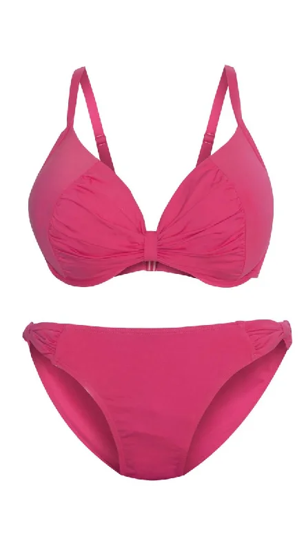 ladies bikini top steal buy -Bow  Dual Cup U/W Top (B/C, D/DD & E/F) & Bow Side Hipster (Pink)