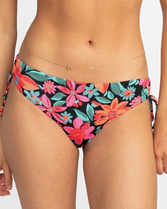 Women’s bikini bottoms elegant mesh flair -Womens Printed Beach Classics Tie Side Bikini Bottom