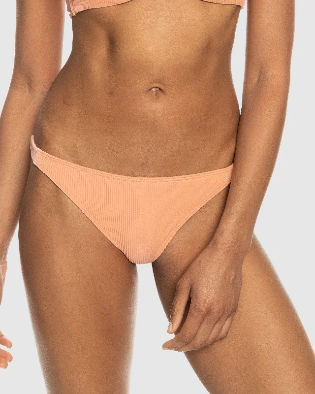 Women’s bikini bottoms metallic satin glow -Womens Rib Roxy Love The Goofy Low Waist Bikini Bottom