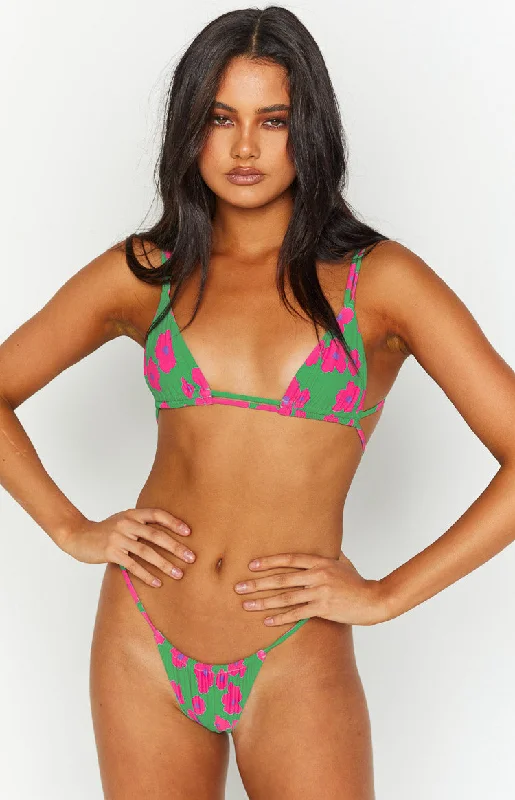 ladies bikini top shop pick -9.0 Swim Sumba Green Floral Bikini Top