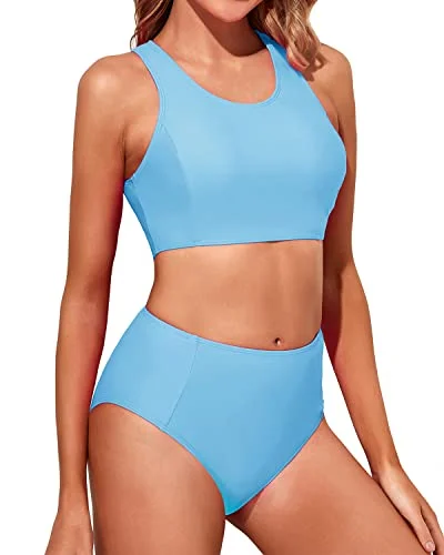 Women’s bikini bottoms smoky satin glow -Women's Bathing Suit Bottom Tummy Control Bikini-Blue