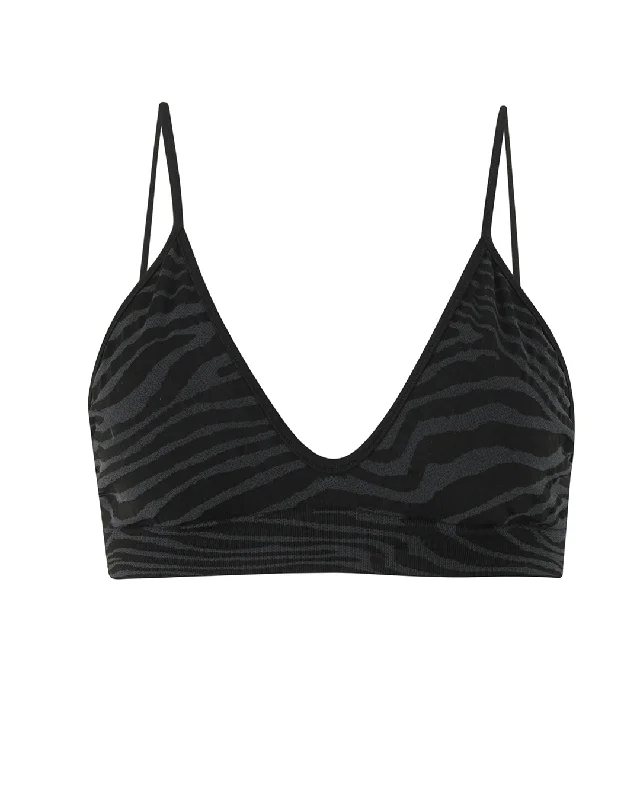 ladies bikini top soft dip -BLISSFUL Bikini Bra Top | Zebra Jacquard