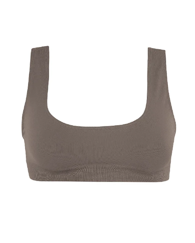 ladies bikini top thin dip -SERENE Bikini Bra Top | Muddy Grey