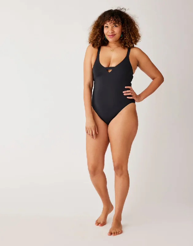 ladies one-piece swimsuit five straps -Logan One Piece: Black