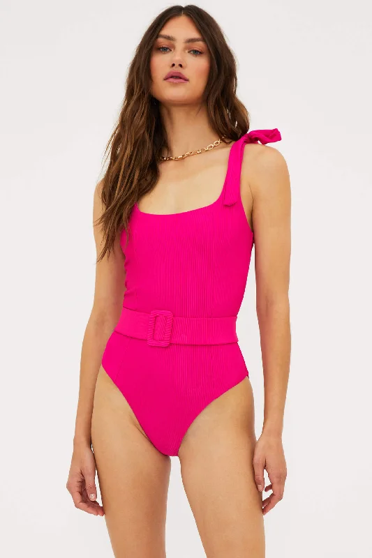 ladies one-piece swimsuit one tone -Sydney One Piece Bright Fuchsia