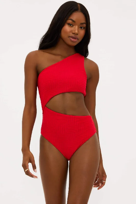 ladies one-piece swimsuit faint fold -Celine One Piece Cherry Terry