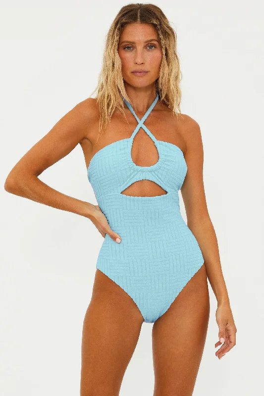 ladies one-piece swimsuit soft lift -Phoenix One Piece Blueberry Ice Terry