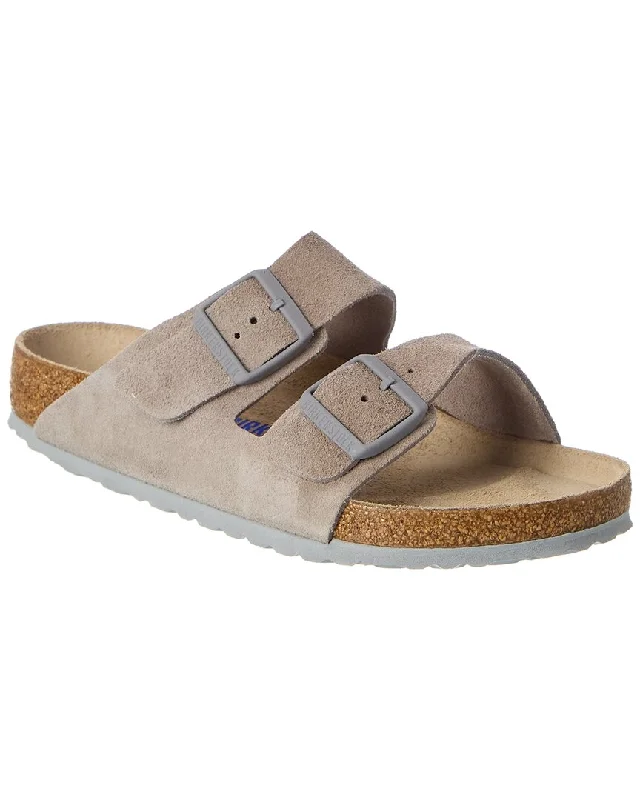 ladies sandals snap closure -Birkenstock Arizona Suede Sandal