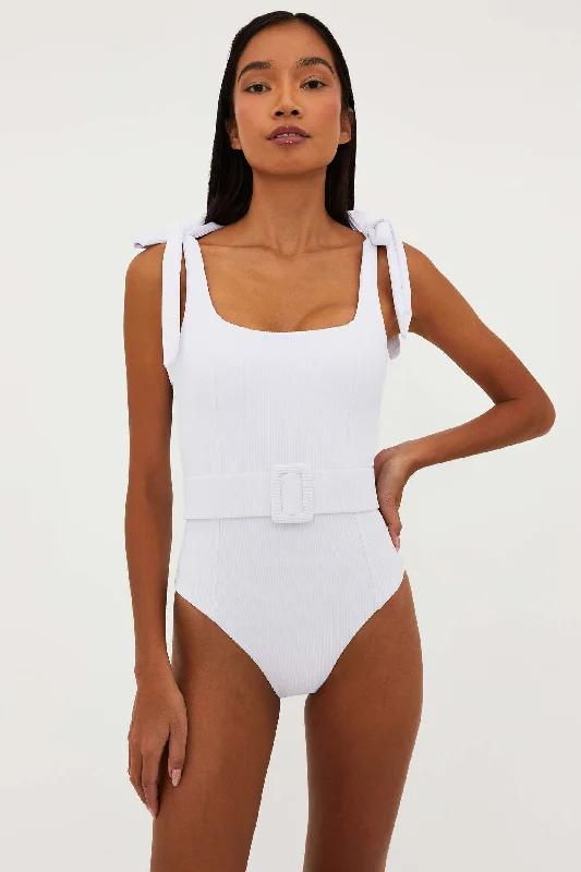 ladies one-piece swimsuit free dip -Sydney One Piece White