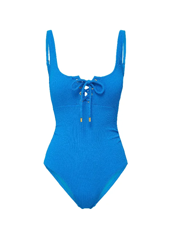 ladies one-piece swimsuit flat hem -Taylor One Piece Grotto Texture