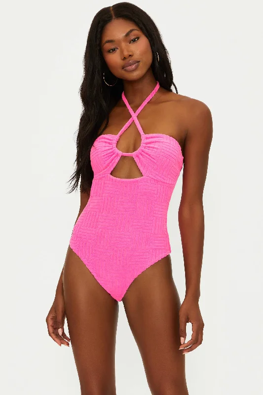 ladies one-piece swimsuit raised cups -Phoenix One Piece Strawberry Moon Terry