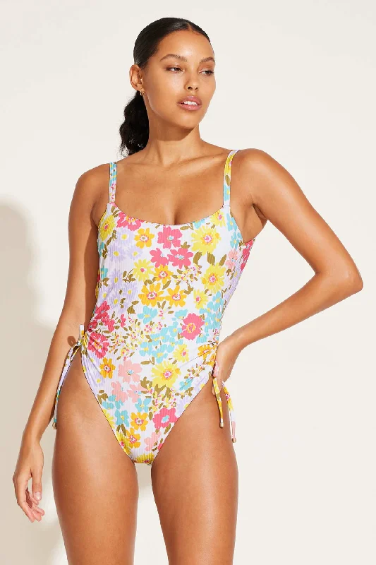 ladies one-piece swimsuit dune chic -Gemma One Piece - Wildflower EcoRib BT