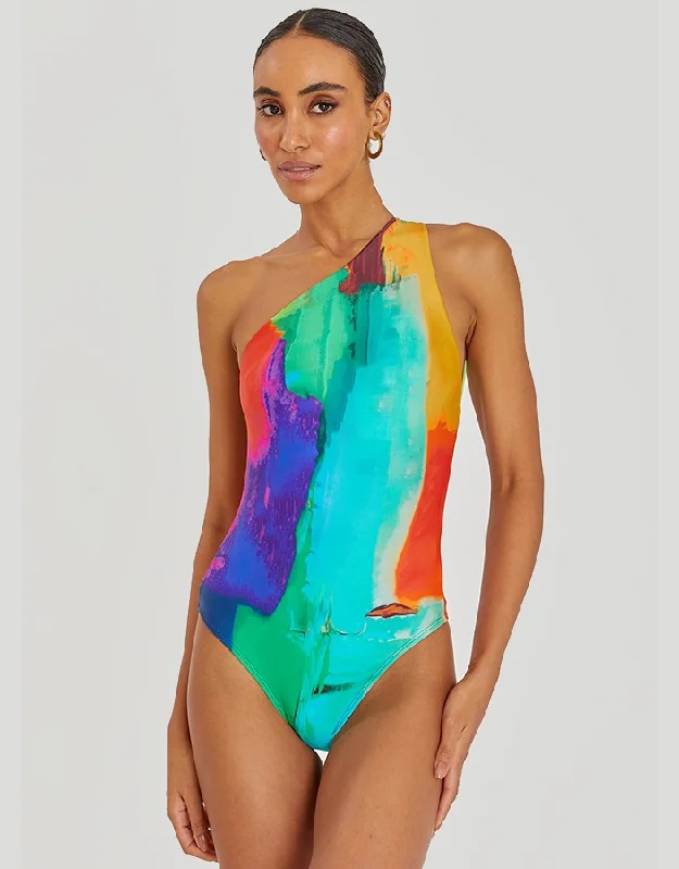 ladies one-piece swimsuit fuzzy weave -Shoulder Strap One Piece Itaqui