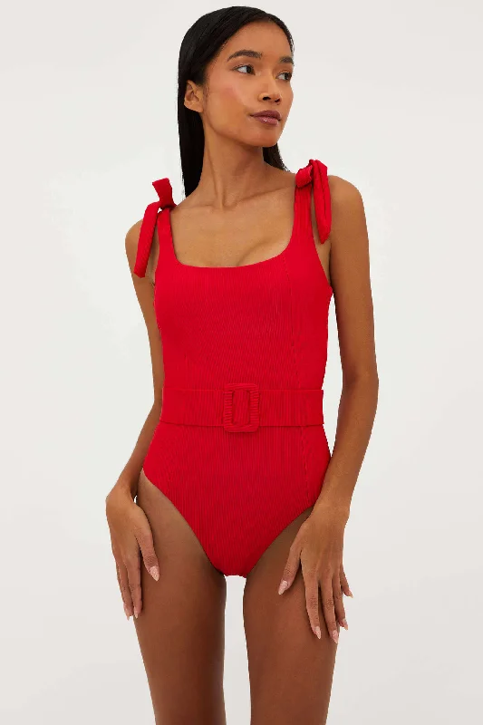 ladies one-piece swimsuit mix hues -Sydney One Piece Red