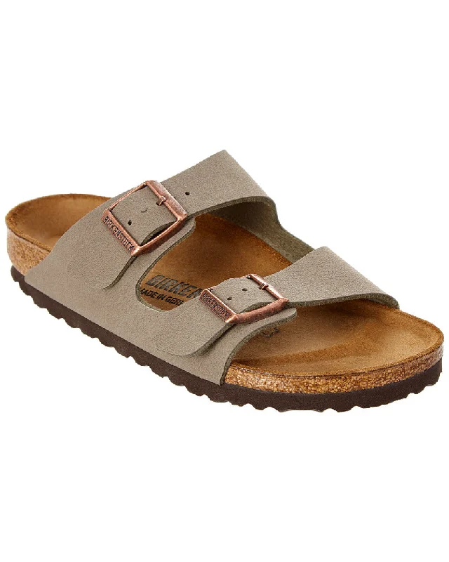 ladies sandals chunky sole -Birkenstock Women's Arizona Birkibuc Narrow Sandal, 35, Grey